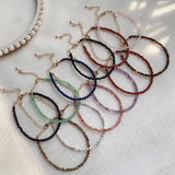 Small Beads Natural Stone Crystal Bracelet for Women Amethysts