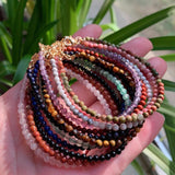 Small Beads Natural Stone Crystal Bracelet for Women Amethysts
