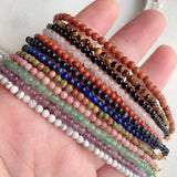 Small Beads Natural Stone Crystal Bracelet for Women Amethysts