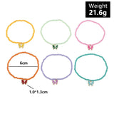 Bohemian Candy Rice Bead Bracelet with Butterfly Pendant