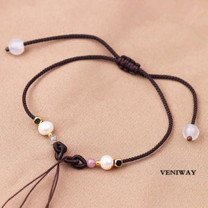 Adjustable Woven Bracelet for DIY Pearl Rope Jewelry Making