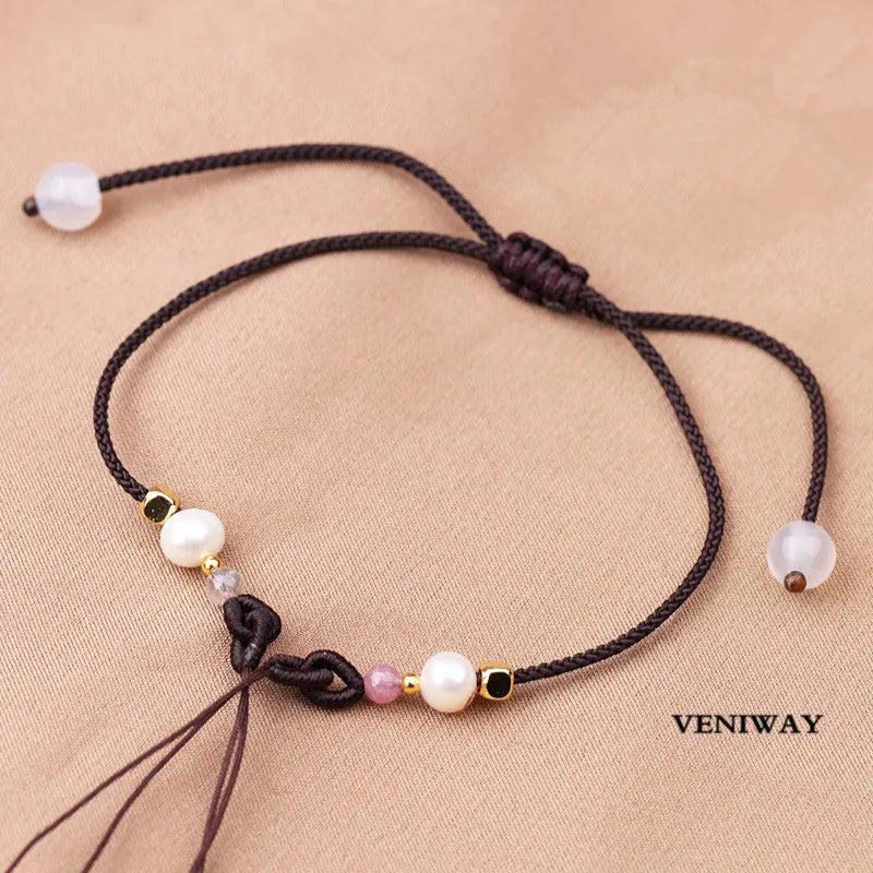 Adjustable Woven Bracelet for DIY Pearl Rope Jewelry Making