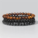 6mm Tiger Eye & Crystal Quartz Beaded Bracelet