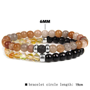 Double-layer 6MM Bead Bracelet Set Healing Yoga Bangle for Women Men