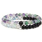 Double-layer 6MM Bead Bracelet Set Healing Yoga Bangle for Women Men