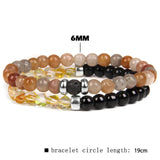 Double-layer 6MM Bead Bracelet Set Healing Yoga Bangle for Women Men