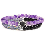 Double-layer 6MM Bead Bracelet Set Healing Yoga Bangle for Women Men