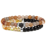 Double-layer 6MM Bead Bracelet Set Healing Yoga Bangle for Women Men