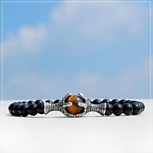Dragon Claw Bracelet Tiger's Eye Stone Beads Adjustable Men's Jewelry