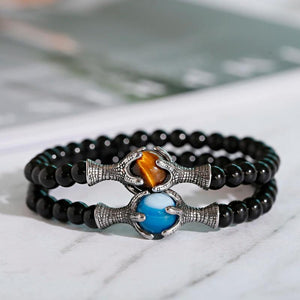 Dragon Claw Bracelet Tiger's Eye Stone Beads Adjustable Men's Jewelry