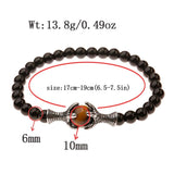 Dragon Claw Bracelet Tiger's Eye Stone Beads Adjustable Men's Jewelry