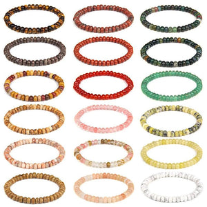 Agates Howlite Wheel Beaded Bracelet Natural Stone Yoga Healing Bracelet