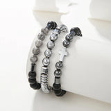 3pcs/Lot Cross Bead Bracelet Sets Hematite Stone Beaded Bracelets