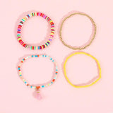 Bohemian Ethnic Soft Pottery Bracelet with Tassel Pendant