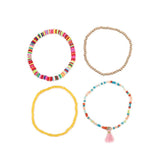 Bohemian Ethnic Soft Pottery Bracelet with Tassel Pendant