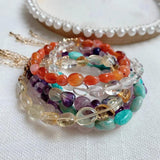 Natural Crystal Bracelet Irregular Stone Carnelian Amazonite Fluorite