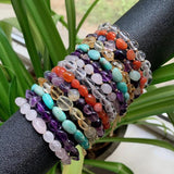 Natural Crystal Bracelet Irregular Stone Carnelian Amazonite Fluorite