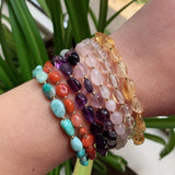 Natural Crystal Bracelet Irregular Stone Carnelian Amazonite Fluorite