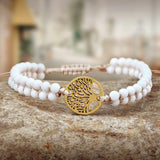 Tree Of Life Charm Beaded Bracelet Natural Stone Boho Wristband