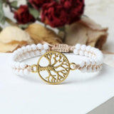 Tree Of Life Charm Beaded Bracelet Natural Stone Boho Wristband
