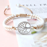 Tree Of Life Charm Beaded Bracelet Natural Stone Boho Wristband