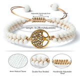 Tree Of Life Charm Beaded Bracelet Natural Stone Boho Wristband
