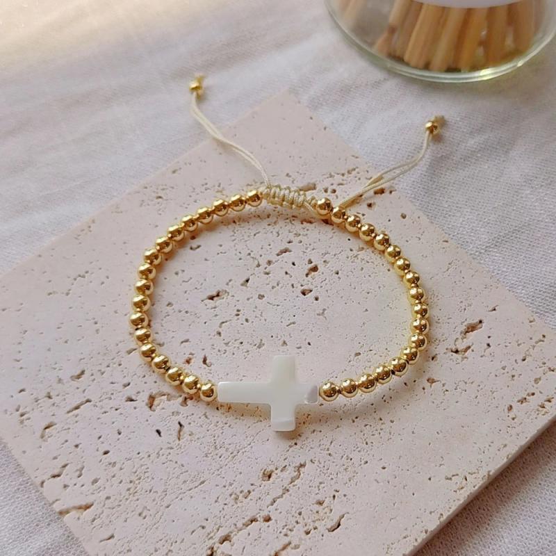 Freshwater Pearls Bracelet Heart Shell Cross Charm Pulseras