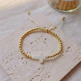 Freshwater Pearls Bracelet Heart Shell Cross Charm Pulseras