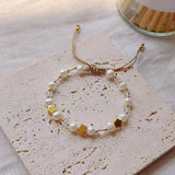 Freshwater Pearls Bracelet Heart Shell Cross Charm Pulseras