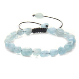 Amethyst Rose Quartz Aquamarine Beaded Bracelet 6-8MM