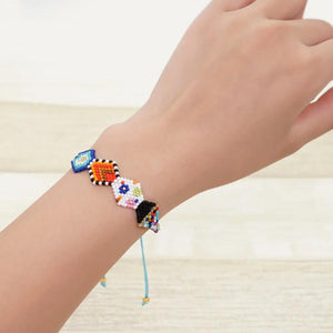 Hand Woven Popple Pattern Rice Ball Bracelet Bohemia Style