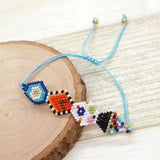 Hand Woven Popple Pattern Rice Ball Bracelet Bohemia Style