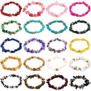 30 Colors Natural Stone Bracelet Irregular Crystals Gravel Beaded Bracelsts