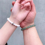 2pcs/set Agat Bead Bracelets Crown Charm Couples Jewelry