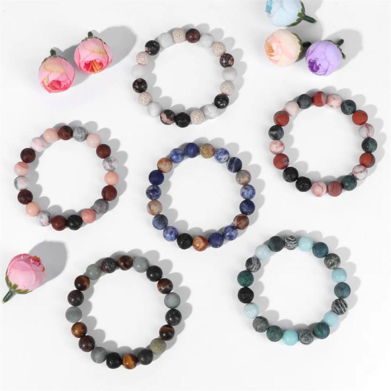 10MM Natural Matte Stone Bracelet Wristband