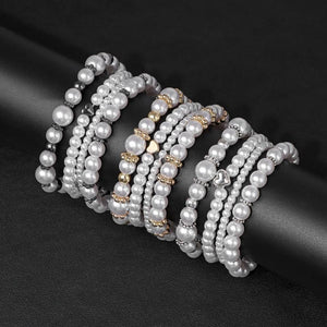 Multilayer Pearl Beads Bracelet Set for Women