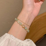 Double Layer Prehnite Bracelet for Women