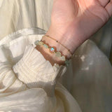 Double Layer Prehnite Bracelet for Women