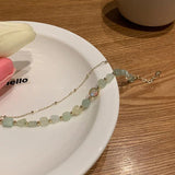 Double Layer Prehnite Bracelet for Women
