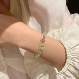 Double Layer Prehnite Bracelet for Women