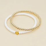 2Pcs/lot Colorful Heishi Bracelet Set Beaded Bracelets for Women