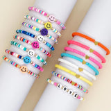 2Pcs/lot Colorful Heishi Bracelet Set Beaded Bracelets for Women