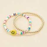 2Pcs/lot Colorful Heishi Bracelet Set Beaded Bracelets for Women