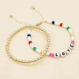 2Pcs/lot Colorful Heishi Bracelet Set Beaded Bracelets for Women