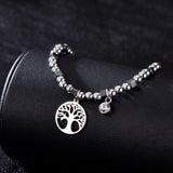 Stainless Steel Women's Bracelet Tree of Life Charms Adjustable Jewelry