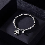 Stainless Steel Women's Bracelet Tree of Life Charms Adjustable Jewelry