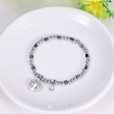 Stainless Steel Women's Bracelet Tree of Life Charms Adjustable Jewelry