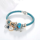 Women Charms Leather Bracelets & Bangles with Crystal Beads