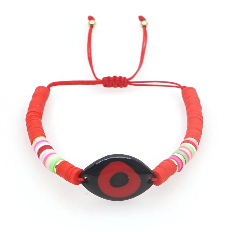 Heishi Bracelets Evil Eye Beads Acrylic Lucky Eye Braclets For Women Men