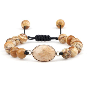 8mm Picture Stone Beads Bracelet